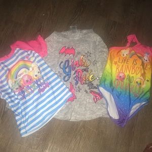Kids swimsuit and cover up shirt
